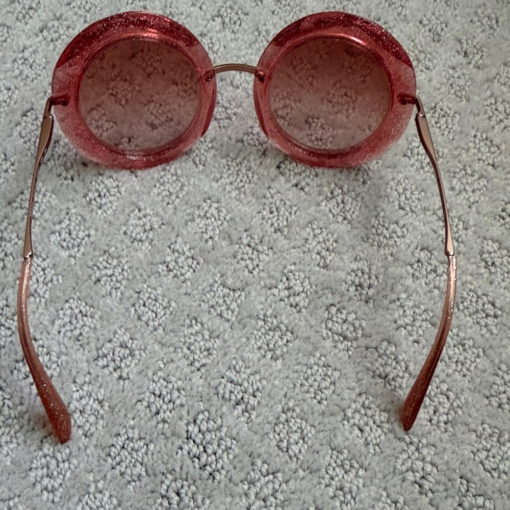 Dolce & Gabbana Round Glitter Pink Sunglasses - Picture 2 of 6